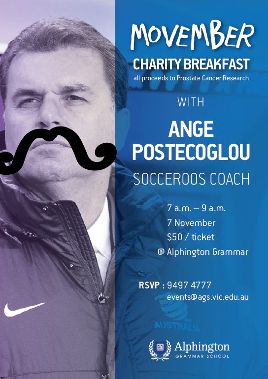 Ange Postecoglou - Movember Charity Breakfast at Alphington