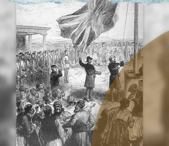 The British Raising the Flag in Nicosia 1878